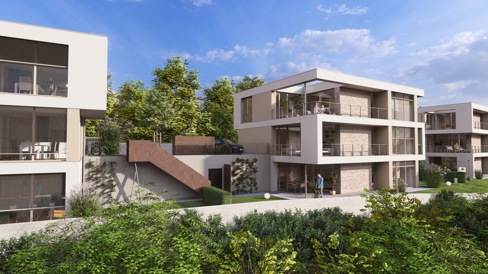 Blautalblick Herrlingen — Außenvisualisierung des Wohnensembles